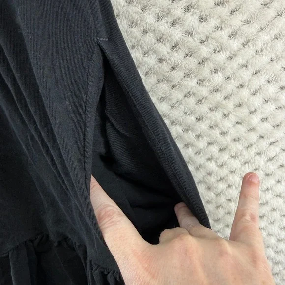 Old Navy Tiered Knit Dress Women Large Black Short Sleeve Mini Cotton 559533-03 - Picture 8 of 9